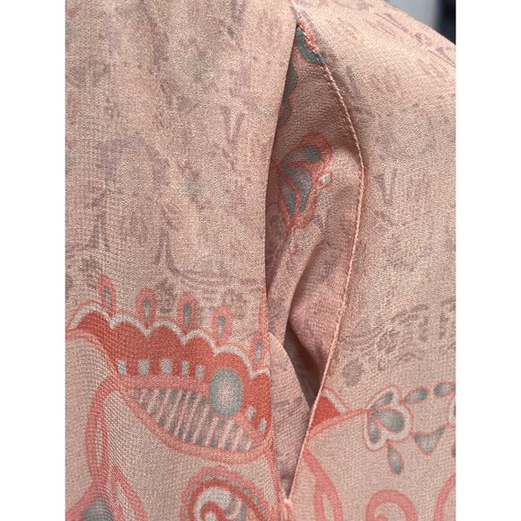 Soft Surroundings Pink Blue Maxi Dress L Boho Floral Sleeveless Smocked Pocket M - Picture 5 of 11